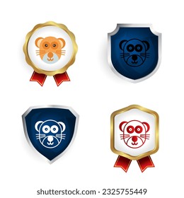 Abstract Mongoose Head Badge and Label Collection, can be used for business designs, presentation designs or any suitable designs.