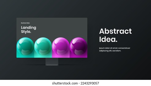 Abstract monitor mockup banner layout. Amazing site screen design vector illustration.