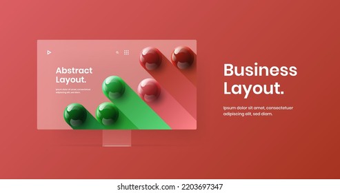 Abstract monitor mockup presentation template. Amazing web banner vector design concept.
