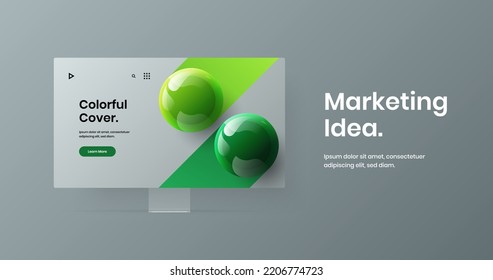 Abstract monitor mockup website concept. Creative presentation vector design illustration.