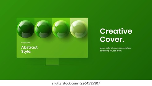 Abstract monitor mockup website layout. Amazing landing page design vector template.