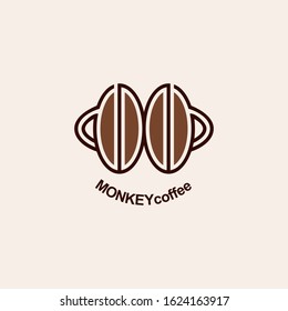 Abstract Monkey Coffee Logo Design
