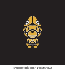 abstract monkey logo design vector