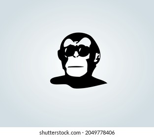 Abstract monkey in silhouette for illustration