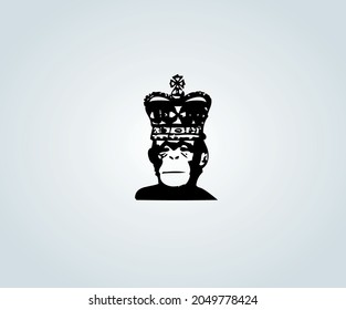 Abstract monkey in silhouette for illustration