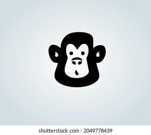 Abstract monkey in silhouette for illustration