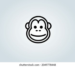 Abstract monkey in silhouette for illustration