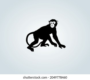 Abstract monkey in silhouette for illustration