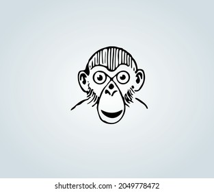Abstract monkey in silhouette for illustration