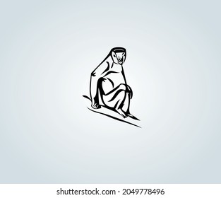 Abstrakter Affe in Silhouette zur Illustration