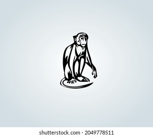 Abstract monkey in silhouette for illustration
