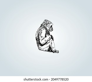 Abstract monkey in silhouette for illustration