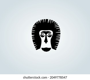 Abstract monkey in silhouette for illustration