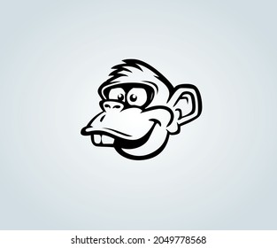 Abstract monkey in silhouette for illustration