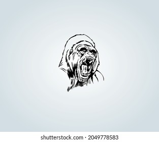 Abstract monkey in silhouette for illustration