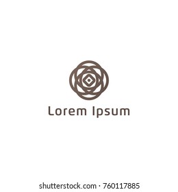 Abstract Mono Line Circle Logo Design Vector
