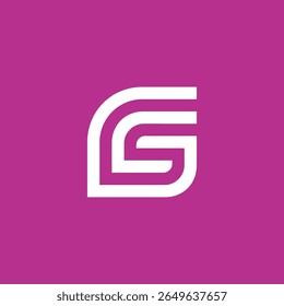 Abstract Mono Line Letter G GC Logo design vector template