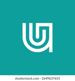 Abstract Mono Line Letter U logo design vector template