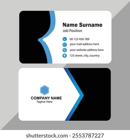 Abstract monochromatic business card template.