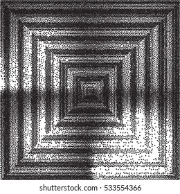 Abstract monochromatic grunge dotted background, vector design element.