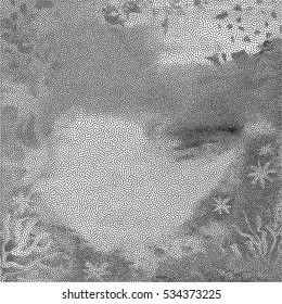 Abstract monochromatic grunge dotted background, design element. Vector illustration.