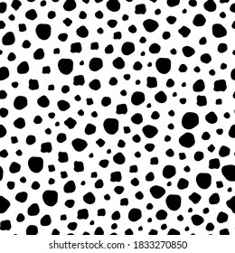Abstract monochromatic seamless pattern in black. Scandinavian style nursery print for children.