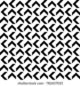 Abstract monochrome arrow seamless pattern