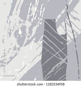 Abstract monochrome asymmetric pattern. Hand drawn grunge background.  Digital brushstrokes painted texture. Contemporary modern art for book cover, card, flyer, banner, poster, brochure, booklet page