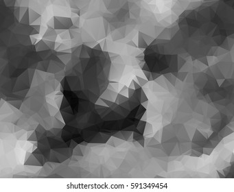 Abstract monochrome background consisting of triangles. Vector art.