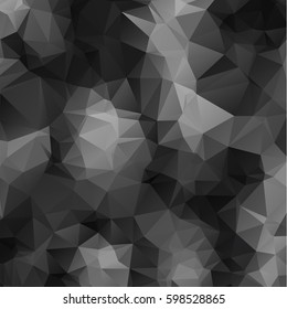 Abstract monochrome background consisting of triangles. Vector art.