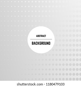Abstract monochrome background with dots, halftone effect and circle in center. Vector illustration.