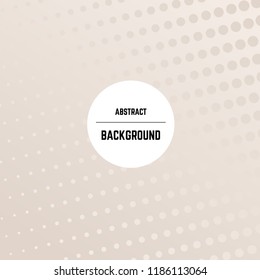 Abstract monochrome background with dots, halftone effect and circle in center. Vector illustration.
