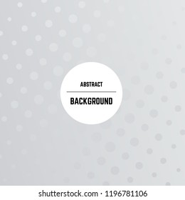 Abstract monochrome background with dots, halftone effect and circle in center. Vector illustration.