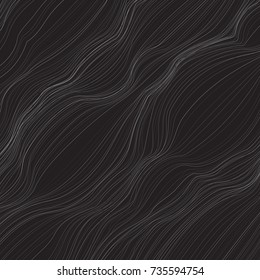 Abstract monochrome background with lots of twisted lines. The curvature of space. Swelling of the surface.