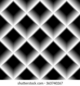 Abstract monochrome background / pattern with "blended" squares. 3d minimal grayscale pattern.