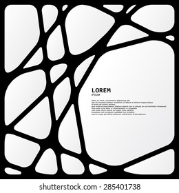 Abstract monochrome background of shapes with rounded corners. Vector template for design