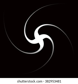 Abstract monochrome background with spirally, vortex shape.