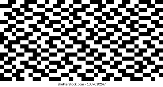 Abstract monochrome background of squares, rectangles and polygons. Seamless pattern. Universal, stylish graphic or ambient decoration design element.