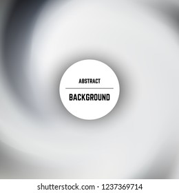 Abstract monochrome background with swirl effect and circle in center. Vector illustration.