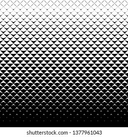 Abstract monochrome background with triangles. Seamless halftone pattern.