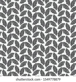 Abstract monochrome background. Vector modern repeating tiles in the form of brush strokes. Graphic lattice design.