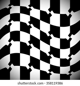 Abstract monochrome background with wavy distortion, deformation effect.