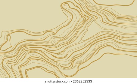 Abstract monochrome background with wavy lines - hand drawn vector illustration. Flat color design.