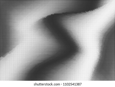 Abstract monochrome black diagonal wavy dotted background. Pop art retro texture for wallpaper, banner or presentation design