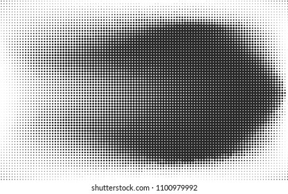 Abstract monochrome black dotted background with arrow or fish symbol. Pop art retro texture for wallpaper, banner or presentation design