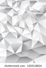 Abstract monochrome, black and white, polygonal background, vector