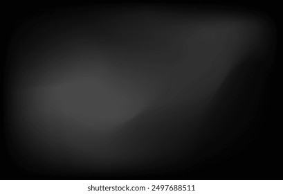 Abstract monochrome blurred background for wallpaper or banner, White gray on black background. Light gray, Holographic gradient color.