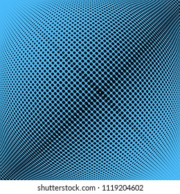 Abstract monochrome bright halftone pattern. Soft dynamic lines. Vector illustration with dots. Modern polka dots blue background