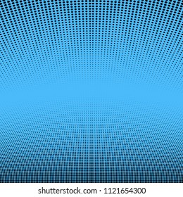 Abstract monochrome bright halftone pattern. Soft dynamic lines. Vector illustration with dots. Modern polka dots blue background