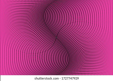 Abstract monochrome bright purple halftone pattern. Soft dynamic lines. Half tone wide  vector illustration with dots. Modern polka dot background for web design, leaflets, print